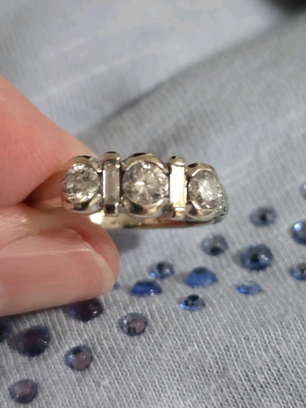 Gorgeous 14k Estate Designer White Gold Vintage Diamond Ring Size 6 - Picture 10 of 11